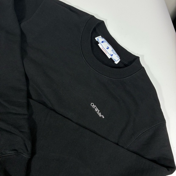 Off-White Floral Arrow Cotton Crewneck Sweatshirt Small Black NWT - Picture 9 of 15